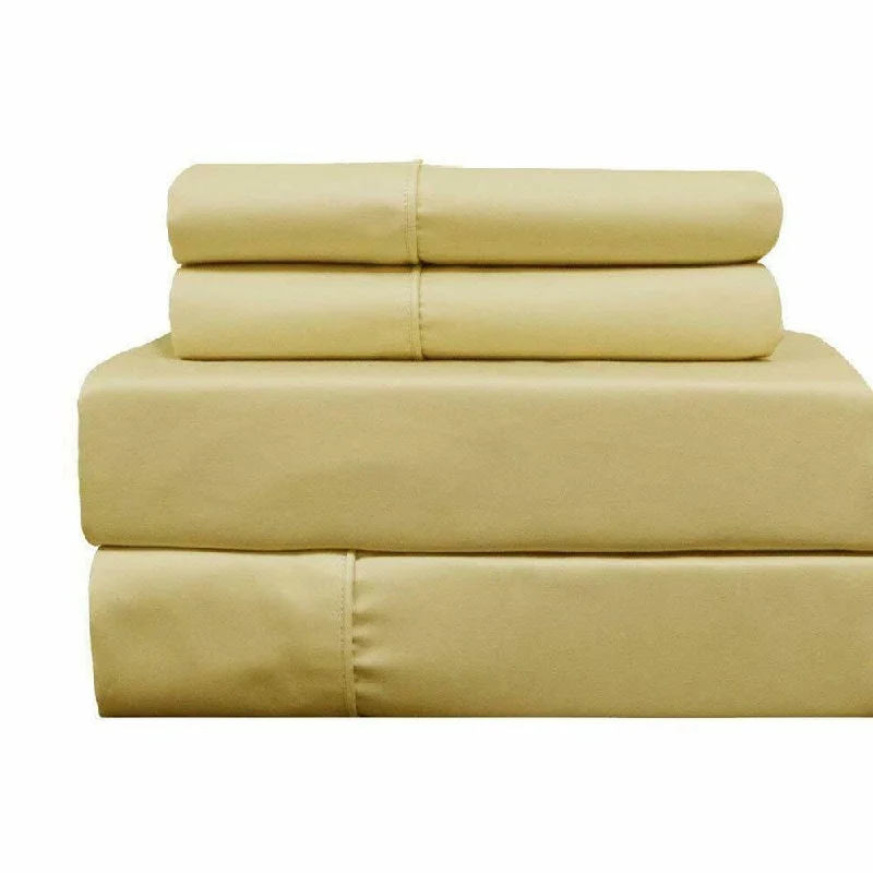King - Size Sheet Sets with a Decorative Pillow Set400 Thread Count Linens 4-Piece Set 100% Cotton Full Bed Sheet Gold King - Size Sheet Sets with a Decorative Pillow Set400 Thread Count Linens 4-Piece Set 100% Cotton Full Bed Sheet Gold