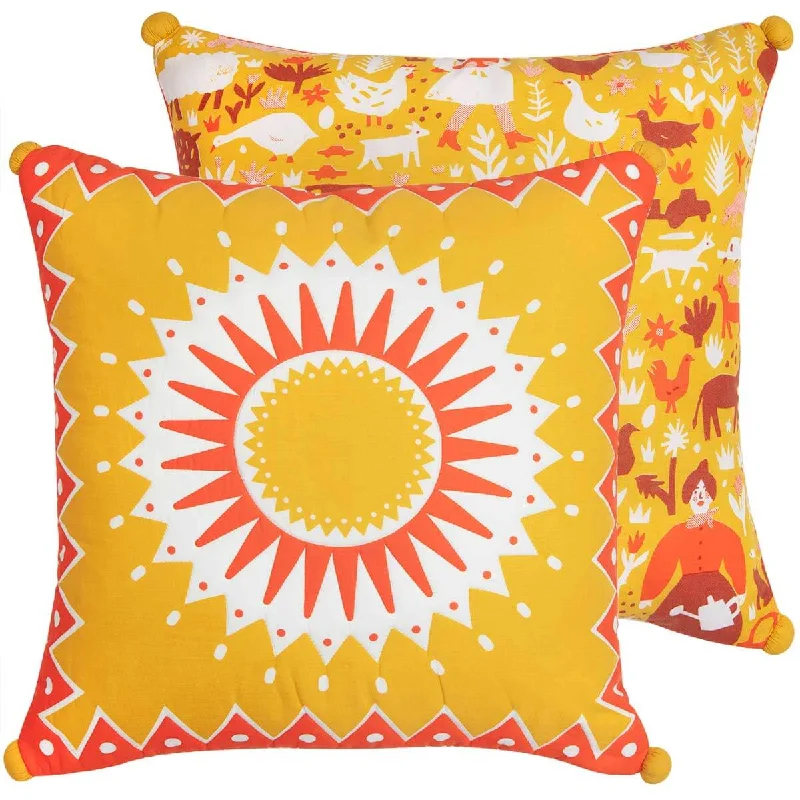 Orthopedic Pillows for Back Pain ReliefIndian Summer Pom Pom Cushion Cover