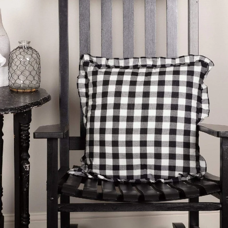 Silk Pillows for Smooth Skin and HairAnnie Buffalo Check Pillow - Black