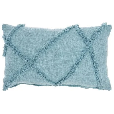 Travel Pillows for Long JourneysNew - 14"x24" Oversized Life Styles Distressed Diamond Lumbar Throw Pillow Aqua - Mina Victory Travel Pillows for Long JourneysNew - 14"x24" Oversized Life Styles Distressed Diamond Lumbar Throw Pillow Aqua - Mina Victory