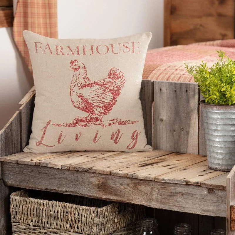 Orthopedic Pillows for Back Pain ReliefSawyer Mill Red Farmhouse Living Pillow 18" x 18"