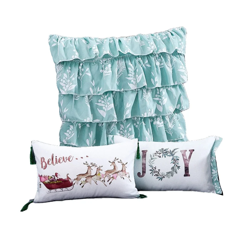 Down Alternative Pillows for Ethical ChoicesHappy Holidays 3-Piece Throw Pillow Set