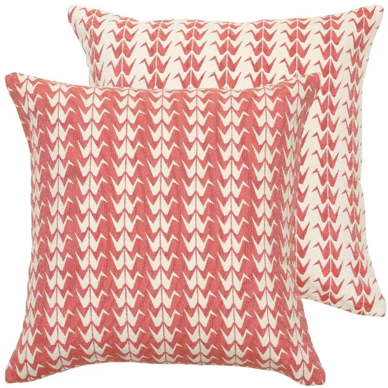 Bolster Pillows for Sofa DecorationCoral Crane Woven Cushion Cover