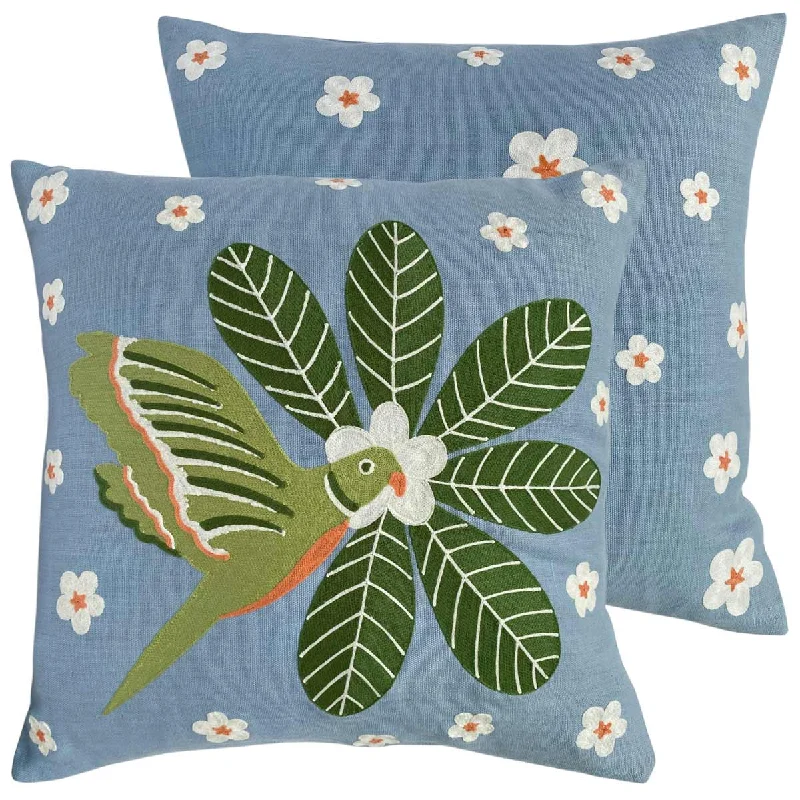 Firm Pillows for Side SleepersParakeet Embroidered Cushion Cover