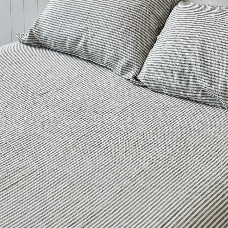 Fitted Sheets with Reinforced Corners for Long - Lasting UseCoal Stripe Fitted Sheet Fitted Sheets with Reinforced Corners for Long - Lasting UseCoal Stripe Fitted Sheet