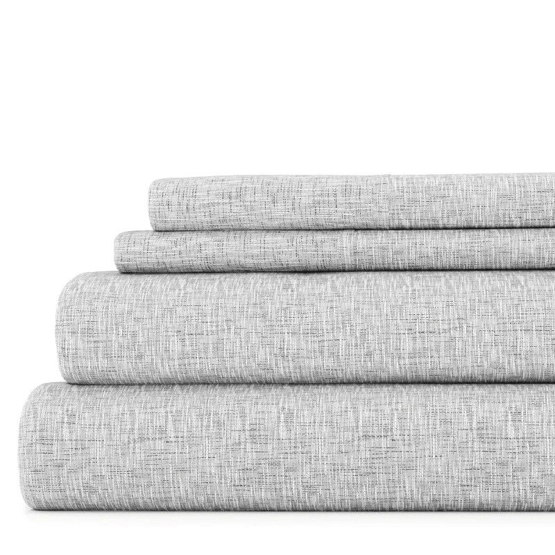 Hypoallergenic Silk Sheets for Sensitive SleepersChambray Light Gray Pattern Sheet Set Ultra Soft Microfiber Bedding Hypoallergenic Silk Sheets for Sensitive SleepersChambray Light Gray Pattern Sheet Set Ultra Soft Microfiber Bedding