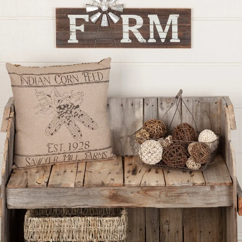Kids Pillows with Fun DesignsSawyer Mill Charcoal Corn Feed Pillow