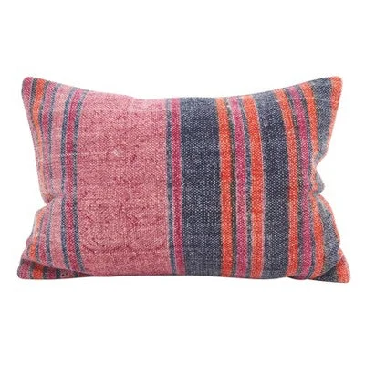 Plush Pillows for a Cozy BedOpen Box - 12"x20" Oversize Boho Striped Down Filled Lumbar Throw Pillow Pink - Saro Lifestyle Plush Pillows for a Cozy BedOpen Box - 12"x20" Oversize Boho Striped Down Filled Lumbar Throw Pillow Pink - Saro Lifestyle