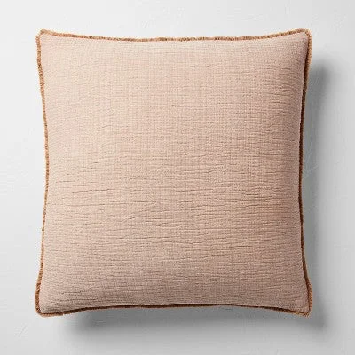 Down Alternative Pillows for Ethical ChoicesNew - Euro 26''x26'' Textured Chambray Cotton Decorative Throw Pillow Warm Brown - Casaluna Down Alternative Pillows for Ethical ChoicesNew - Euro 26''x26'' Textured Chambray Cotton Decorative Throw Pillow Warm Brown - Casaluna
