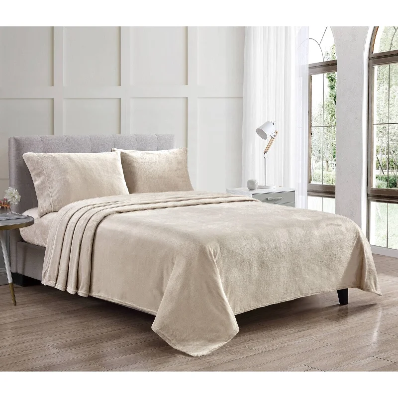 Rayon - Cotton Sheets for a Breathable and Soft BlendKansas 4pc Microplush Sheet Set - Light Brown - Full Rayon - Cotton Sheets for a Breathable and Soft BlendKansas 4pc Microplush Sheet Set - Light Brown - Full