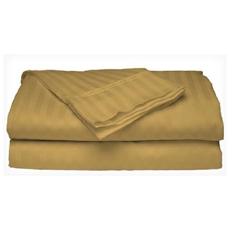 Twin - Size Sheet Sets with a Pillow Protector400 Thread Count Deluxe Cotton Dobby Stripe Queen Bed Sheet Gold Twin - Size Sheet Sets with a Pillow Protector400 Thread Count Deluxe Cotton Dobby Stripe Queen Bed Sheet Gold