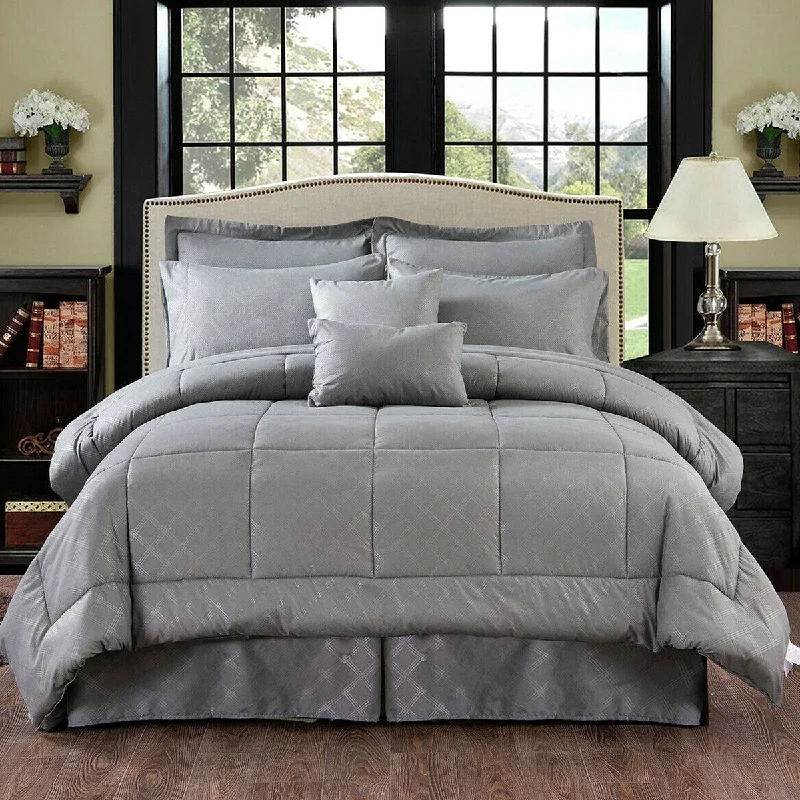 Goose down comforters known for their superior quality and insulation10 Piece Bed In A Bag Comforter Set Plaid Embossed Cal King Gray Goose down comforters known for their superior quality and insulation10 Piece Bed In A Bag Comforter Set Plaid Embossed Cal King Gray