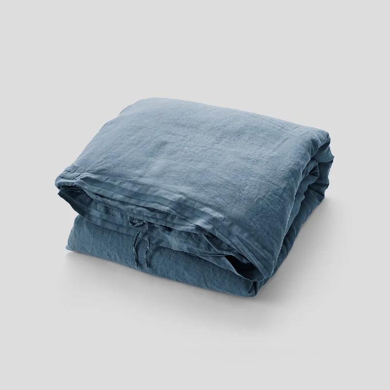 Twin - size duvet covers ideal for single beds in kids' rooms or dormitories100% Linen Duvet Cover in Lake Twin - size duvet covers ideal for single beds in kids' rooms or dormitories100% Linen Duvet Cover in Lake
