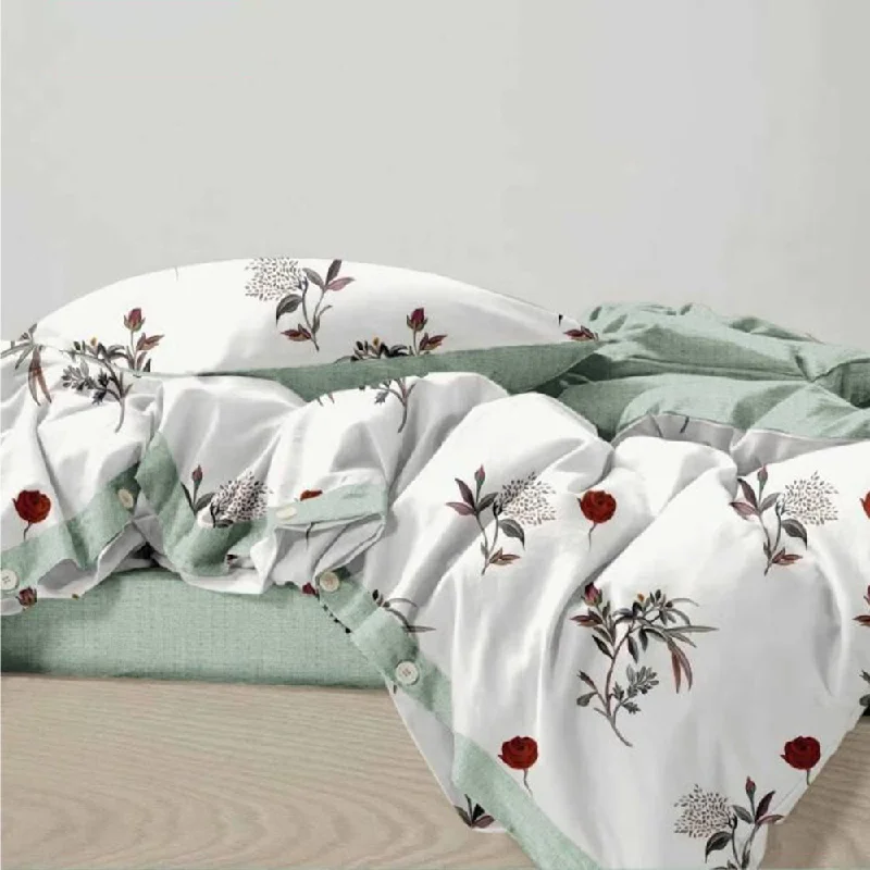 Machine - washable duvet covers for hassle - free cleaningPremium Quality Super Soft King Size 6 pieces Duvet Cover Set 220x240cm Green Floral Machine - washable duvet covers for hassle - free cleaningPremium Quality Super Soft King Size 6 pieces Duvet Cover Set 220x240cm Green Floral
