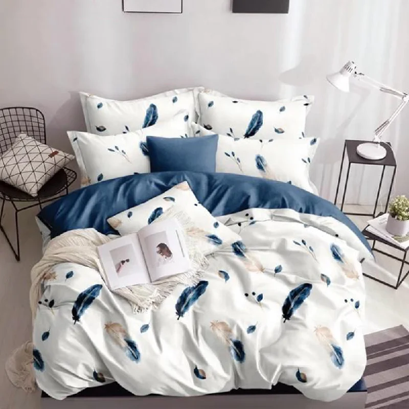 High - end luxury duvet covers for a top - tier sleep experiencePremium Quality Super Soft King Size 6 pieces Duvet Cover Set 220x240cm Black leaf