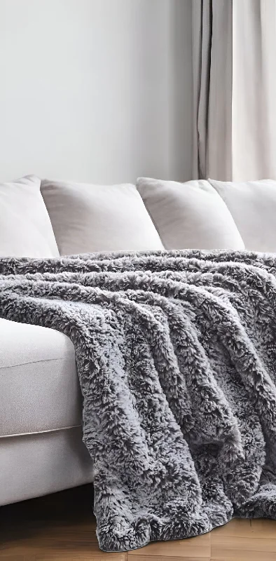 Linen blankets with a rustic and textured look60" X 50" Gray Knitted Polyester Plush Throw Blanket Linen blankets with a rustic and textured look60" X 50" Gray Knitted Polyester Plush Throw Blanket