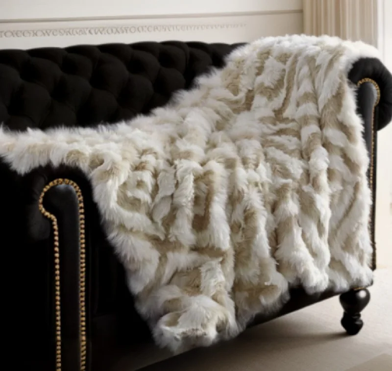Queen - size blankets for standard - sized beds60" X 50" Ivory Knitted Acrylic Geometric Throw Blanket Queen - size blankets for standard - sized beds60" X 50" Ivory Knitted Acrylic Geometric Throw Blanket
