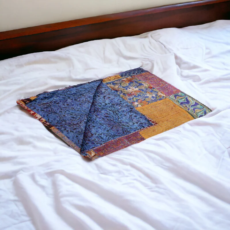 Acrylic blankets for a soft and affordable alternative60" X 90" Blue and Yellow Kantha Cotton Patchwork Throw Blanket with Embroidery Acrylic blankets for a soft and affordable alternative60" X 90" Blue and Yellow Kantha Cotton Patchwork Throw Blanket with Embroidery