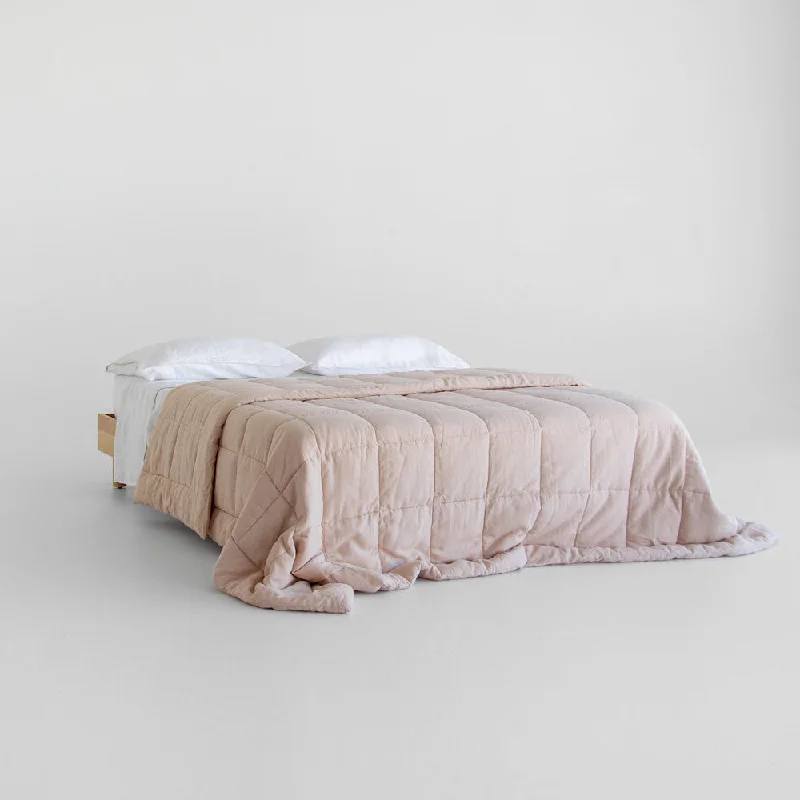 King - size duvet covers to fit large king - sized beds perfectlyEuropean Linen Quilt - Blush King - size duvet covers to fit large king - sized beds perfectlyEuropean Linen Quilt - Blush