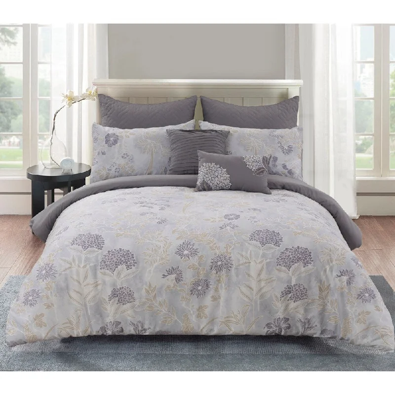 Down - filled comforters for supreme warmth and lightnessAiko Cotton Comforter Set, Queen in Purple Down - filled comforters for supreme warmth and lightnessAiko Cotton Comforter Set, Queen in Purple