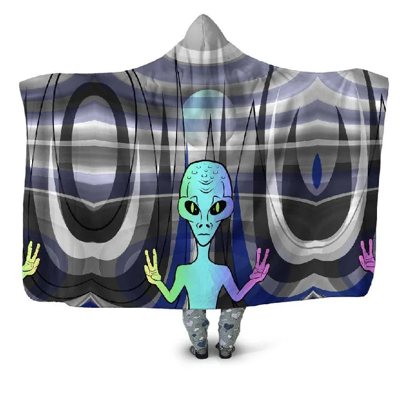 Linen blankets with a rustic and textured lookAlien Arrival Hooded Blanket