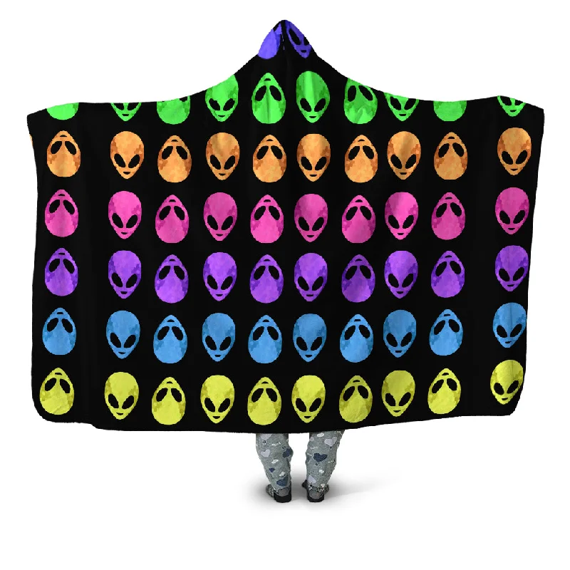 Mohair blankets with a unique sheen and softnessAlien Pattern Hooded Blanket