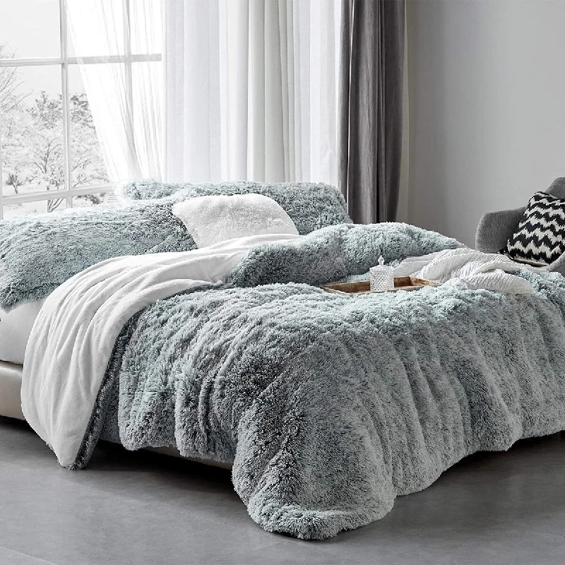 Synthetic - filled comforters like polyester for affordability and hypoallergenic propertiesAre You Kidding - Coma Inducer® Oversized Comforter Set - Frosted Navy Gray Synthetic - filled comforters like polyester for affordability and hypoallergenic propertiesAre You Kidding - Coma Inducer® Oversized Comforter Set - Frosted Navy Gray