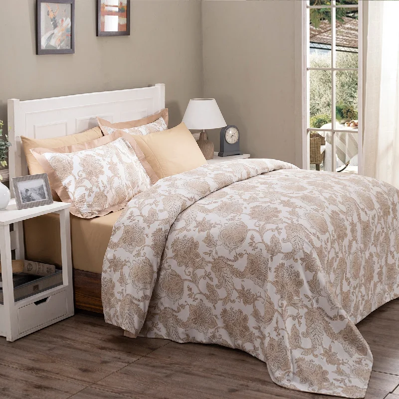 Budget - friendly duvet covers for first - time homebuyers or studentsArt Nouveau Mabel Neutral Plain & Printed Reversible 100% Cotton Super Soft Duvet Cover with Pillow Case Budget - friendly duvet covers for first - time homebuyers or studentsArt Nouveau Mabel Neutral Plain & Printed Reversible 100% Cotton Super Soft Duvet Cover with Pillow Case