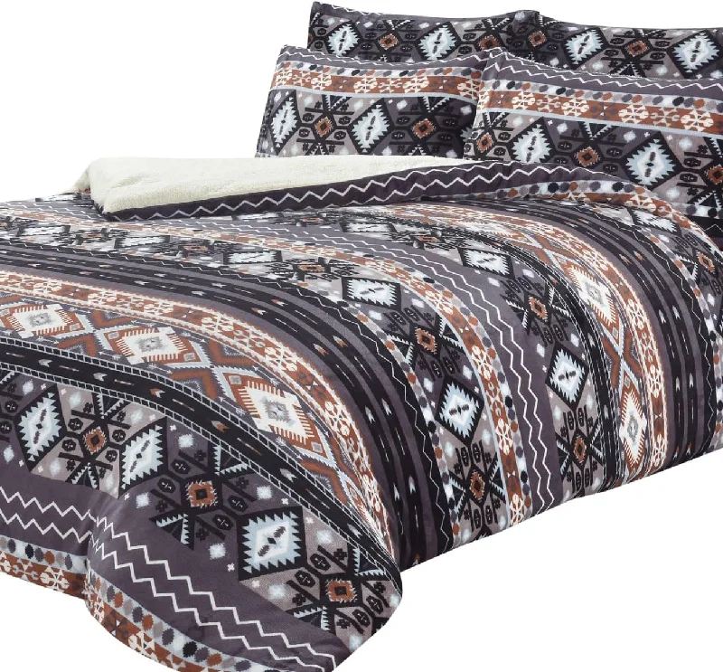 Duvet covers to match a specific bedroom color schemeAztec Print Teddy Fleece Duvet Set with Reversible Sherpa Fur Luxurious Winter Comfort in Single Double King Sizes by OLIVIA ROCCO Duvet covers to match a specific bedroom color schemeAztec Print Teddy Fleece Duvet Set with Reversible Sherpa Fur Luxurious Winter Comfort in Single Double King Sizes by OLIVIA ROCCO