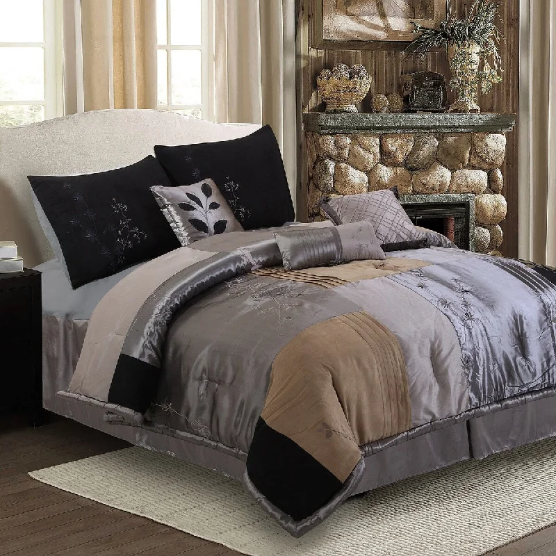 Bamboo - fiber - filled comforters with antibacterial and breathable qualitiesBack to Nature Embroidered 7-Piece Comforter Set Bamboo - fiber - filled comforters with antibacterial and breathable qualitiesBack to Nature Embroidered 7-Piece Comforter Set