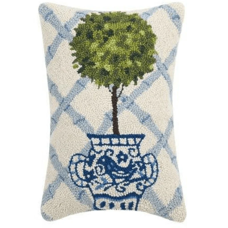Chenille blankets with a thick and fuzzy textureBlue Topiary Decorative Throw Pillow Chenille blankets with a thick and fuzzy textureBlue Topiary Decorative Throw Pillow