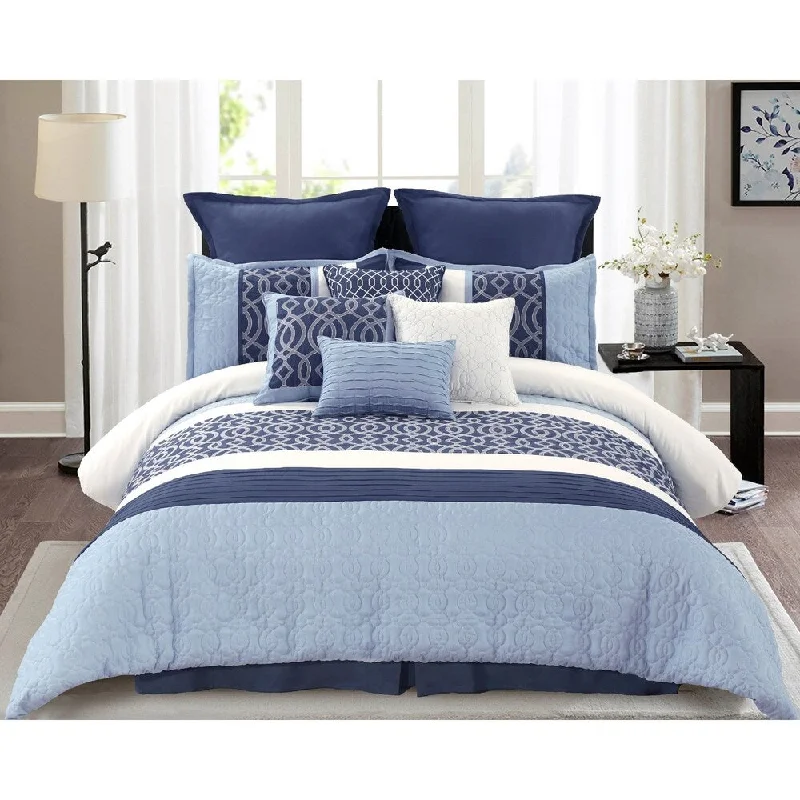 Goose down comforters known for their superior quality and insulationBelinda Embellished Comforter Set King in Blue