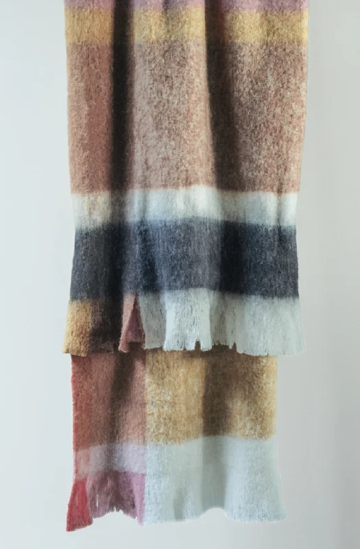 Alpaca wool blankets for a hypoallergenic and warm optionBivio Sepia/Ochre Throw