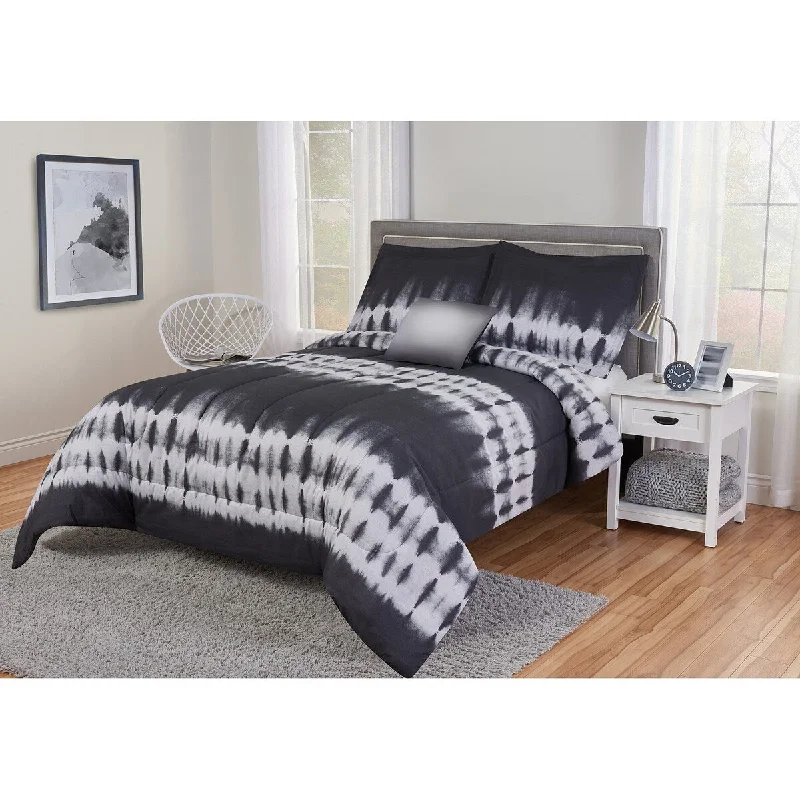 Synthetic - filled comforters like polyester for affordability and hypoallergenic propertiesBlack and White Tie Dye Reversible Comforter Synthetic - filled comforters like polyester for affordability and hypoallergenic propertiesBlack and White Tie Dye Reversible Comforter