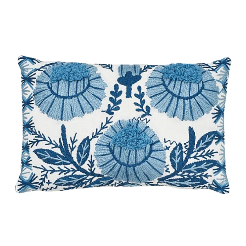Chenille blankets with a thick and fuzzy textureSky Blue Marguerite Floral Embroidered Lumbar Pillow Chenille blankets with a thick and fuzzy textureSky Blue Marguerite Floral Embroidered Lumbar Pillow