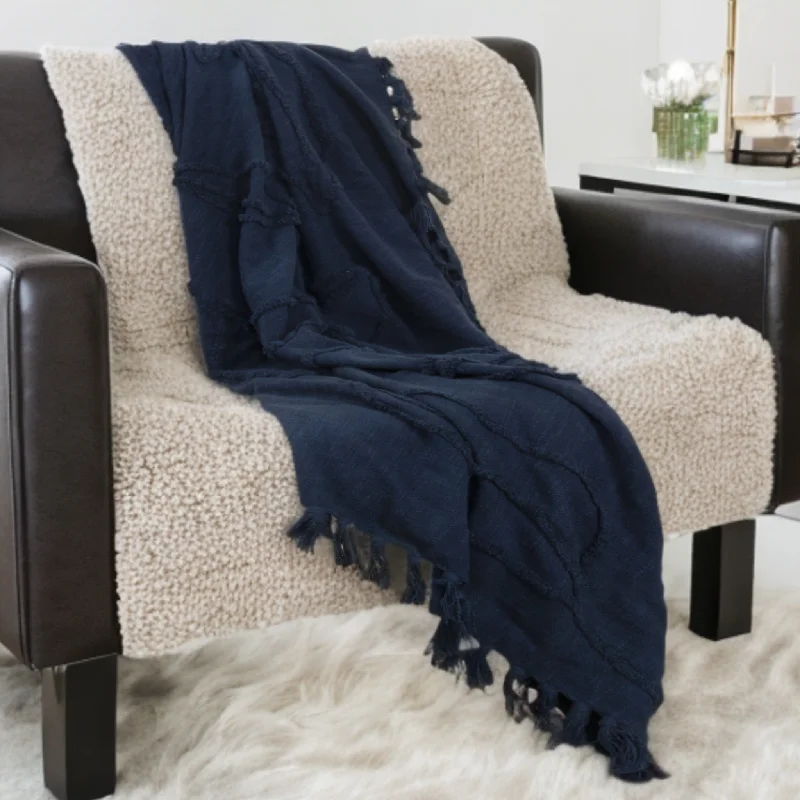 Fleece blankets for a cozy and plush textureBlue Woven 100% Woven Textured Cotton Floral Throw Blanket Fleece blankets for a cozy and plush textureBlue Woven 100% Woven Textured Cotton Floral Throw Blanket