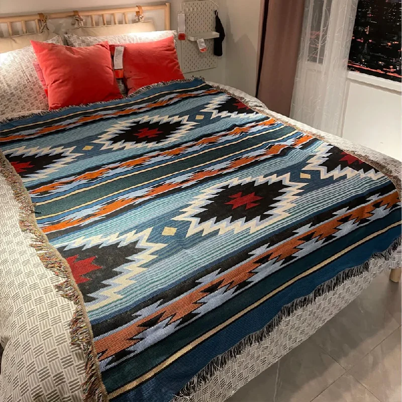 Linen blankets with a rustic and textured lookBohemian Knitted Blankets Brunei Single Bed blanket Size 220×160 Linen blankets with a rustic and textured lookBohemian Knitted Blankets Brunei Single Bed blanket Size 220×160