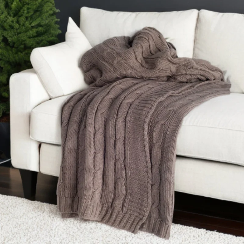 Wool blankets with natural warmth and insulationBrown Knitted 100% Cotton Throw Blanket Wool blankets with natural warmth and insulationBrown Knitted 100% Cotton Throw Blanket