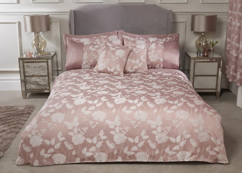 Wrinkle - resistant duvet covers for a neat and tidy lookButterfly Meadow - Embellished Jacquard Duvet Set in Blush Pink Wrinkle - resistant duvet covers for a neat and tidy lookButterfly Meadow - Embellished Jacquard Duvet Set in Blush Pink