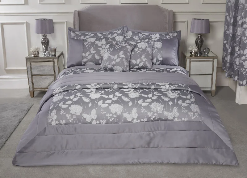 Bamboo - derived duvet covers with antibacterial and moisture - wicking propertiesButterfly Meadow - Embellished Jacquard Quilted Bedspread Set Bamboo - derived duvet covers with antibacterial and moisture - wicking propertiesButterfly Meadow - Embellished Jacquard Quilted Bedspread Set