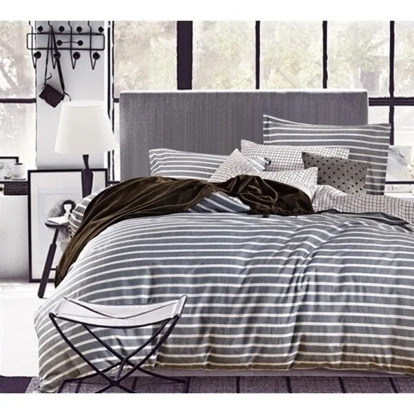 King - size comforters to fit large king - sized beds perfectlyBYB Classic Grey Stripes Cotton Comforter (Shams Not Included) King - size comforters to fit large king - sized beds perfectlyBYB Classic Grey Stripes Cotton Comforter (Shams Not Included)