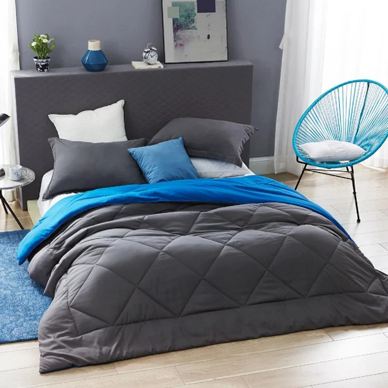 Queen - size comforters for standard queen - sized mattressesBYB Granite Gray/Pacific Blue Reversible Comforter - Oversized Bedding Queen - size comforters for standard queen - sized mattressesBYB Granite Gray/Pacific Blue Reversible Comforter - Oversized Bedding