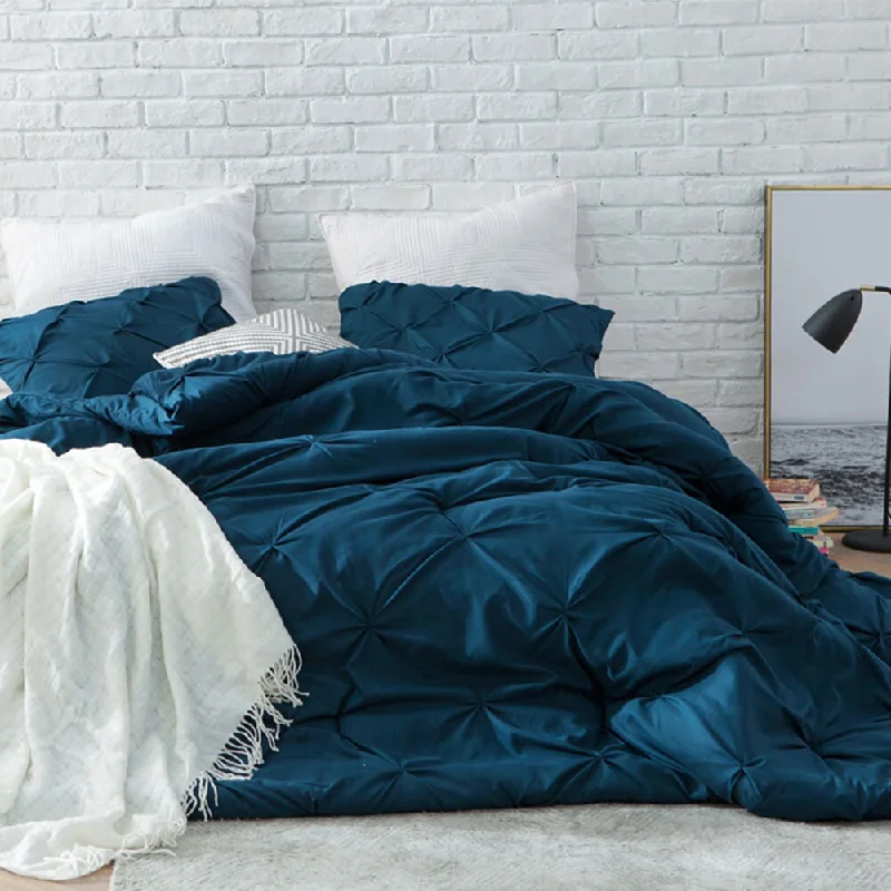 Bamboo - fiber - filled comforters with antibacterial and breathable qualitiesBYB Nightfall Navy Blue Pintuck Microfiber Comforter Set Bamboo - fiber - filled comforters with antibacterial and breathable qualitiesBYB Nightfall Navy Blue Pintuck Microfiber Comforter Set