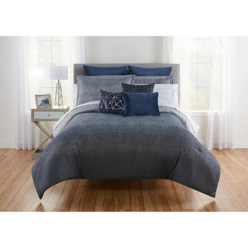Latex - filled comforters with a bouncy texture and good supportCaitlin Reversible Blue Jacquard 3 Piece Comforter Set Latex - filled comforters with a bouncy texture and good supportCaitlin Reversible Blue Jacquard 3 Piece Comforter Set