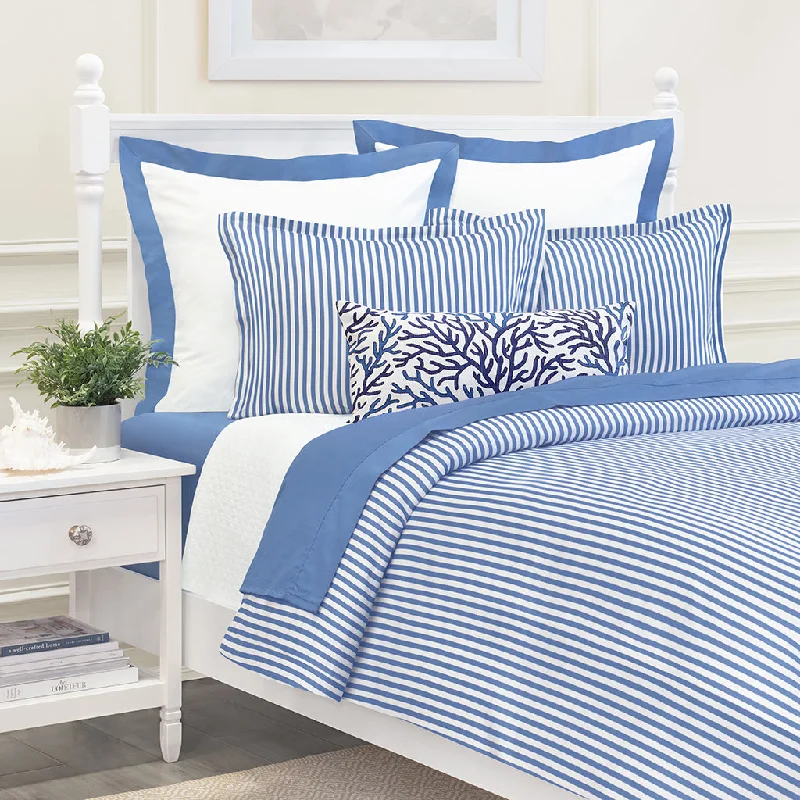 Jersey cotton duvet covers for a stretchy and comfortable fitCapri Blue Larkin Duvet Cover Jersey cotton duvet covers for a stretchy and comfortable fitCapri Blue Larkin Duvet Cover