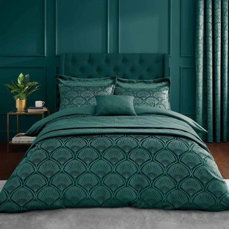 Thermal - regulating duvet covers to keep you warm in winter and cool in summerArt Deco Pearl Duvet Cover Set Teal Thermal - regulating duvet covers to keep you warm in winter and cool in summerArt Deco Pearl Duvet Cover Set Teal