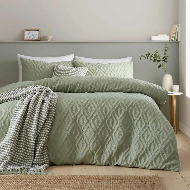 High - end luxury duvet covers for a top - tier sleep experienceJacob Geo Duvet Cover Set Sage High - end luxury duvet covers for a top - tier sleep experienceJacob Geo Duvet Cover Set Sage