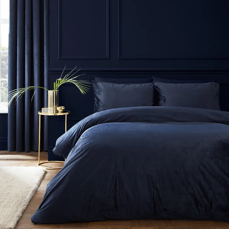 Mid - priced duvet covers with a good balance of quality and costKingsley Matt Velvet Duvet Cover Set Navy Mid - priced duvet covers with a good balance of quality and costKingsley Matt Velvet Duvet Cover Set Navy