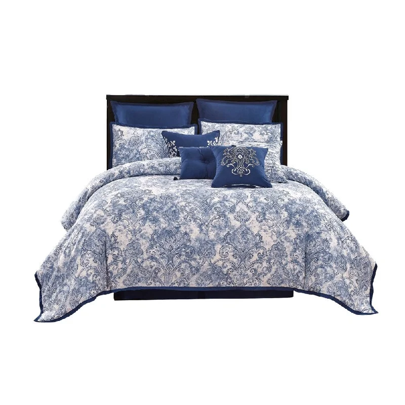 Synthetic - filled comforters like polyester for affordability and hypoallergenic propertiesCeleste Printed Comforter Set in Blue Synthetic - filled comforters like polyester for affordability and hypoallergenic propertiesCeleste Printed Comforter Set in Blue