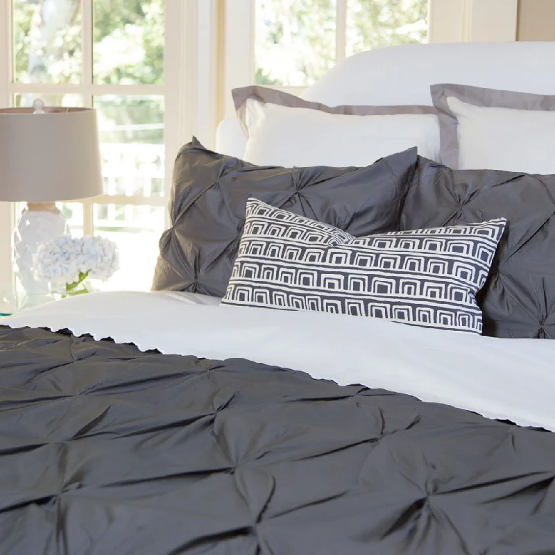 Flannel duvet covers for warmth in cold weatherCharcoal Grey Valencia Pintuck Duvet Cover Flannel duvet covers for warmth in cold weatherCharcoal Grey Valencia Pintuck Duvet Cover